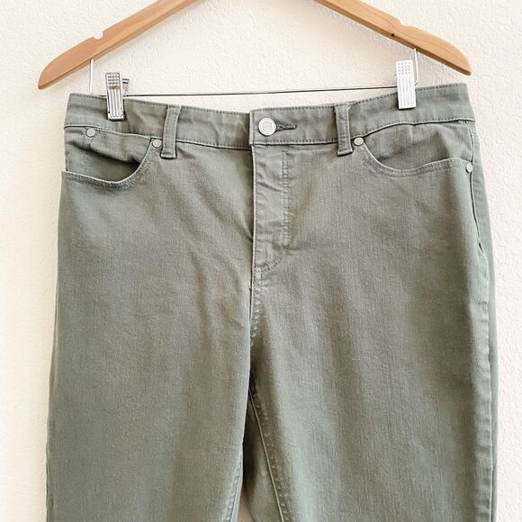 Talbots Simply Flattering Collection Jegging Jeans Womens 14P Green Denim - Picture 2 of 8
